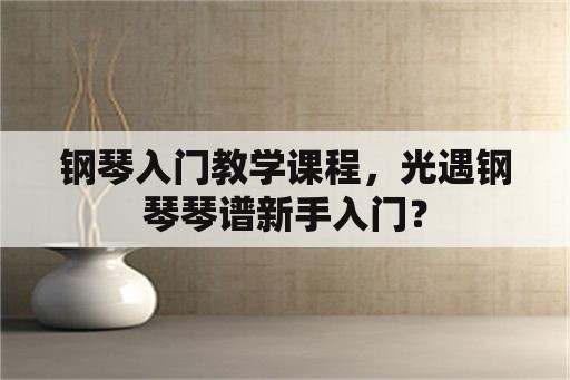 钢琴入门教学课程，光遇钢琴琴谱新手入门？