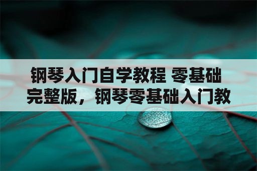 钢琴入门自学教程 零基础 完整版，钢琴零基础入门教程钢琴指法练习口诀怎样自学？