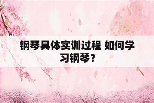 钢琴具体实训过程 如何学习钢琴？