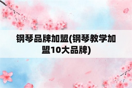 钢琴品牌加盟(钢琴教学加盟10大品牌)