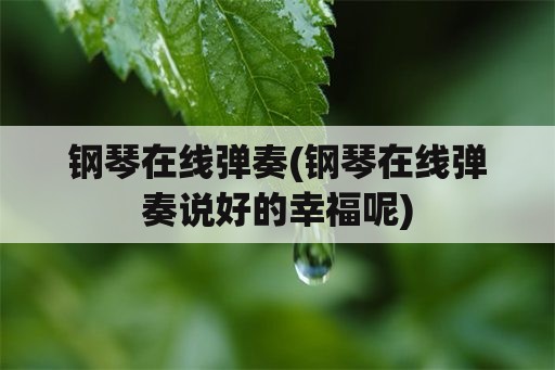 钢琴在线弹奏(钢琴在线弹奏说好的幸福呢)