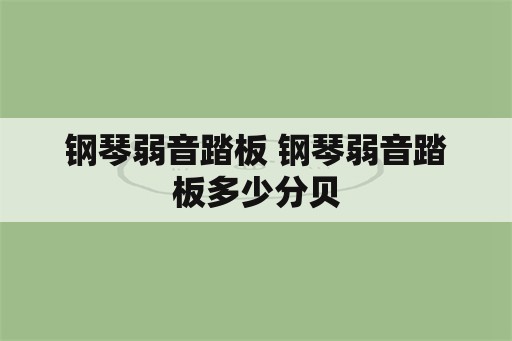 钢琴弱音踏板 钢琴弱音踏板多少分贝