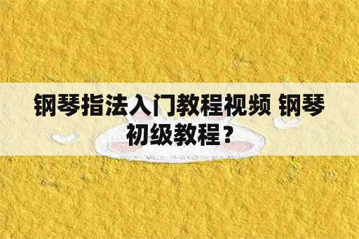 钢琴指法入门教程视频 钢琴初级教程？