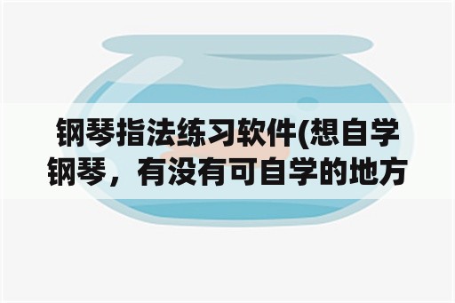 钢琴指法练习软件(想自学钢琴，有没有可自学的地方？)