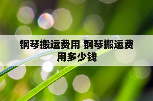 钢琴搬运费用 钢琴搬运费用多少钱