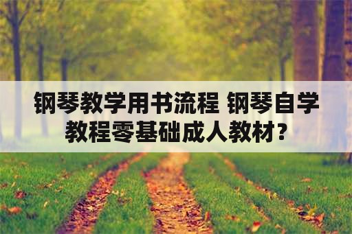 钢琴教学用书流程 钢琴自学教程零基础成人教材？