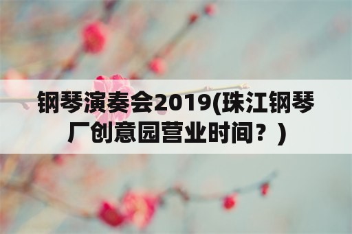 钢琴演奏会2019(珠江钢琴厂创意园营业时间？)