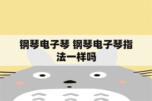 钢琴电子琴 钢琴电子琴指法一样吗