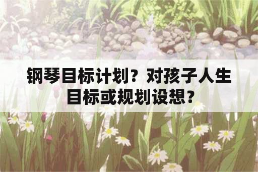 钢琴目标计划？对孩子人生目标或规划设想？