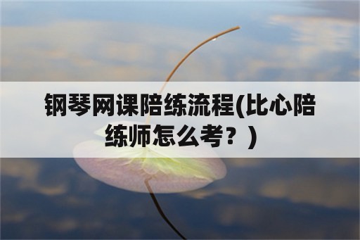 钢琴网课陪练流程(比心陪练师怎么考？)