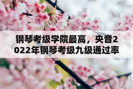 钢琴考级学院最高，央音2022年钢琴考级九级通过率？