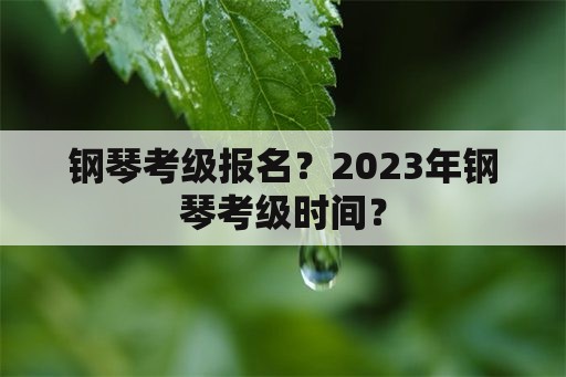 钢琴考级报名？2023年钢琴考级时间？