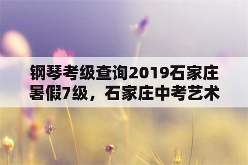 钢琴考级查询2019石家庄暑假7级，石家庄中考艺术分数线2021