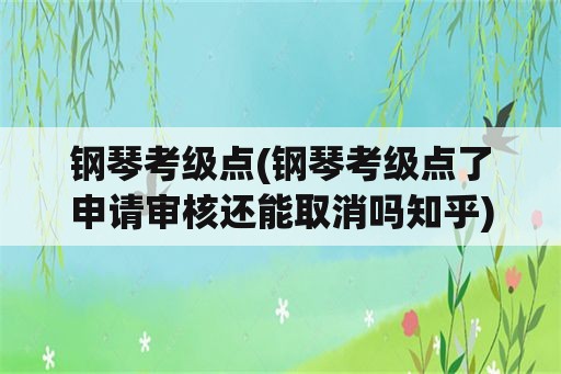 钢琴考级点(钢琴考级点了申请审核还能取消吗知乎)