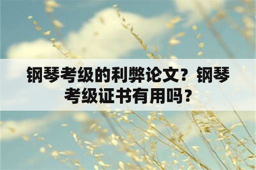 钢琴考级的利弊论文？钢琴考级证书有用吗？