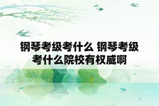 钢琴考级考什么 钢琴考级考什么院校有权威啊