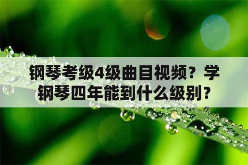 钢琴考级4级曲目视频？学钢琴四年能到什么级别？