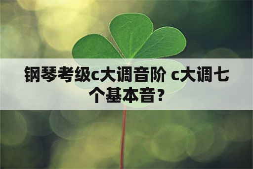 钢琴考级c大调音阶 c大调七个基本音？