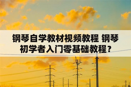 钢琴自学教材视频教程 钢琴初学者入门零基础教程？