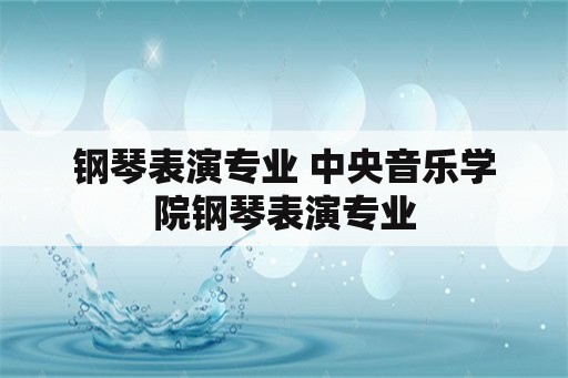 钢琴表演专业 中央音乐学院钢琴表演专业