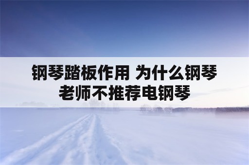 钢琴踏板作用 为什么钢琴老师不推荐电钢琴