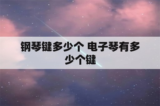 钢琴键多少个 电子琴有多少个键