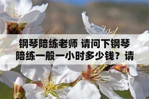 钢琴陪练老师 请问下钢琴陪练一般一小时多少钱？请知道的妈妈们帮忙？