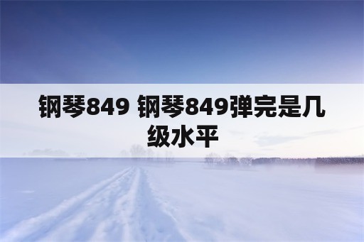 钢琴849 钢琴849弹完是几级水平