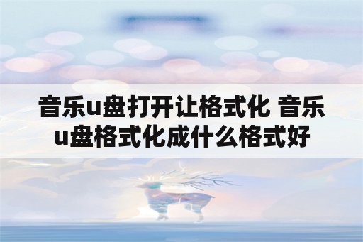 音乐u盘打开让格式化 音乐u盘格式化成什么格式好