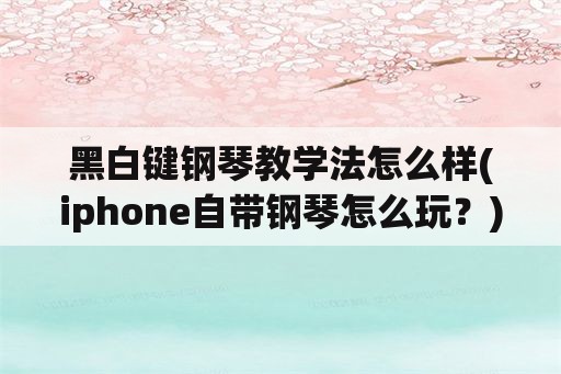 黑白键钢琴教学法怎么样(iphone自带钢琴怎么玩？)