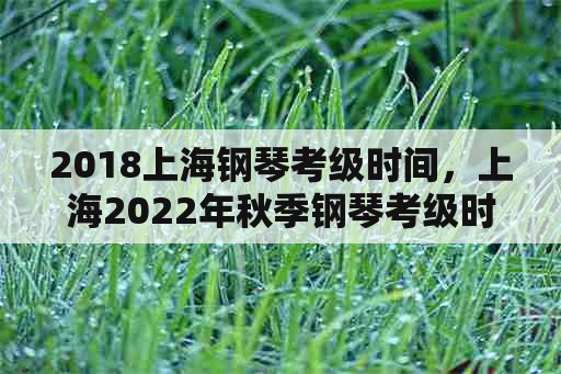 2018上海钢琴考级时间，上海2022年秋季钢琴考级时间？