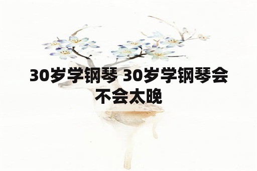 30岁学钢琴 30岁学钢琴会不会太晚