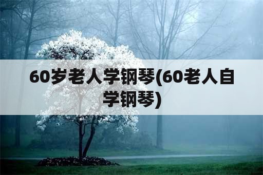 60岁老人学钢琴(60老人自学钢琴)