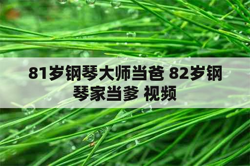 81岁钢琴大师当爸 82岁钢琴家当爹 视频