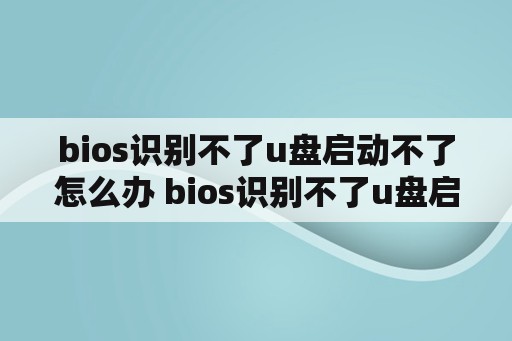 bios识别不了u盘启动不了怎么办 bios识别不了u盘启动不了怎么办