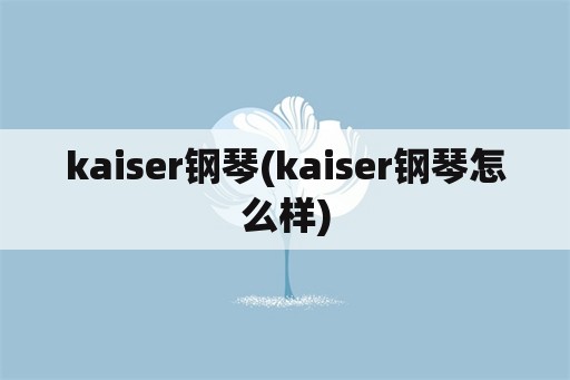 kaiser钢琴(kaiser钢琴怎么样)