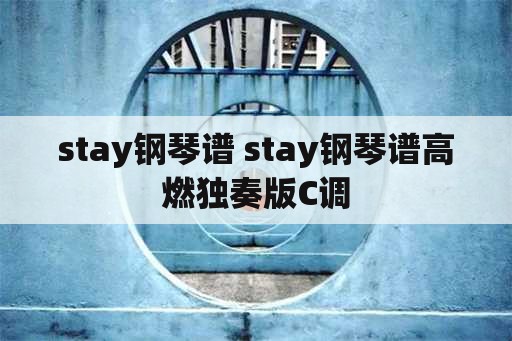 stay钢琴谱 stay钢琴谱高燃独奏版C调