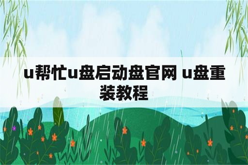 u帮忙u盘启动盘官网 u盘重装教程