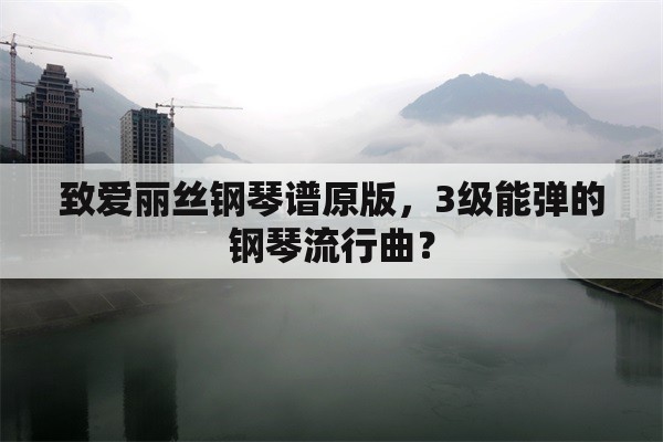 致爱丽丝钢琴谱原版，3级能弹的钢琴流行曲？