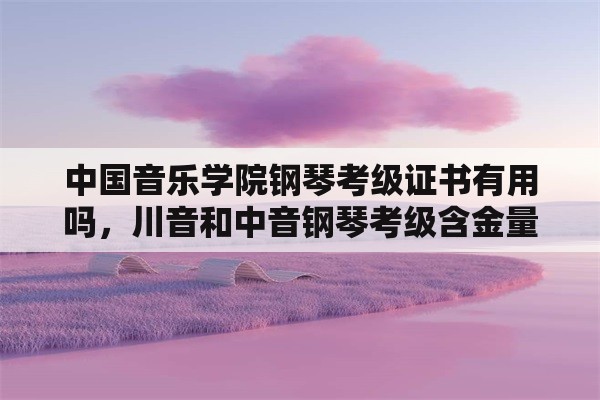 中国音乐学院钢琴考级证书有用吗，川音和中音钢琴考级含金量？