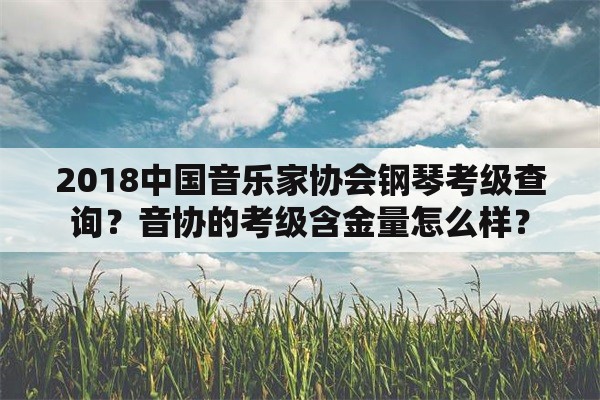 2018中国音乐家协会钢琴考级查询？音协的考级含金量怎么样？